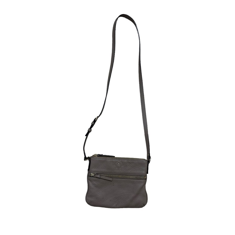 Kate Spade Purse Small Crossbody Shoulder Bag Taupe Brown Minimalist Leather